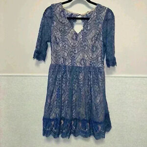 Impressions Blue Lace Dress for Woman / Size L